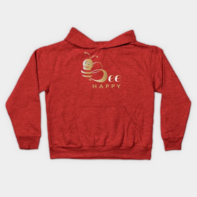 Bee Happy Kids Hoodie by dddesign